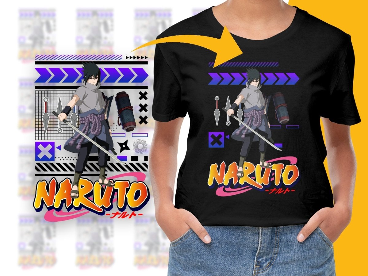 Bold Design Featuring Sasuke from Naruto PNG File - Teepew