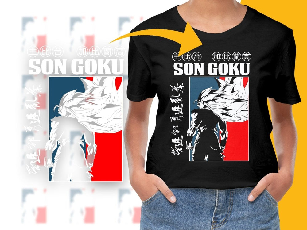 Bold Design Featuring Son Goku Anime Character PNG File - Teepew