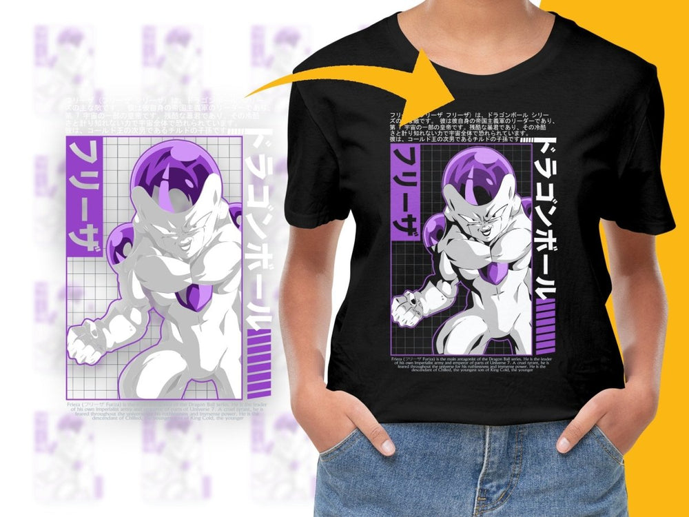 Bold Dragon Ball Z Villain Frieza Graphic PNG File - Teepew