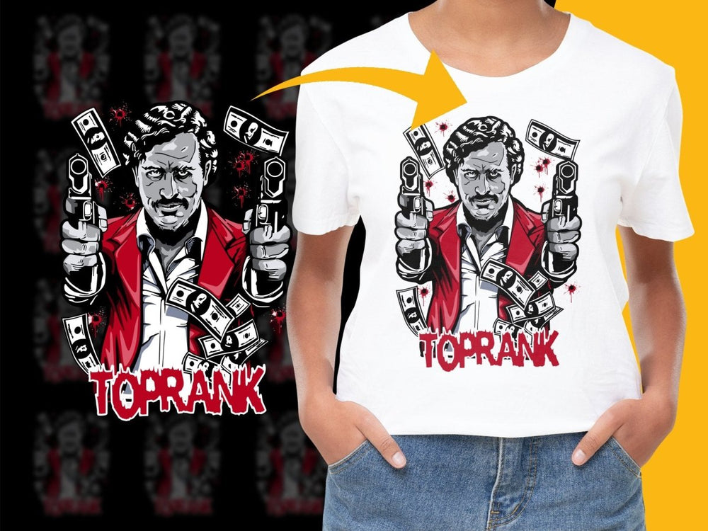 Bold Graphic Design with Guns and Cash PNG File - Teepew