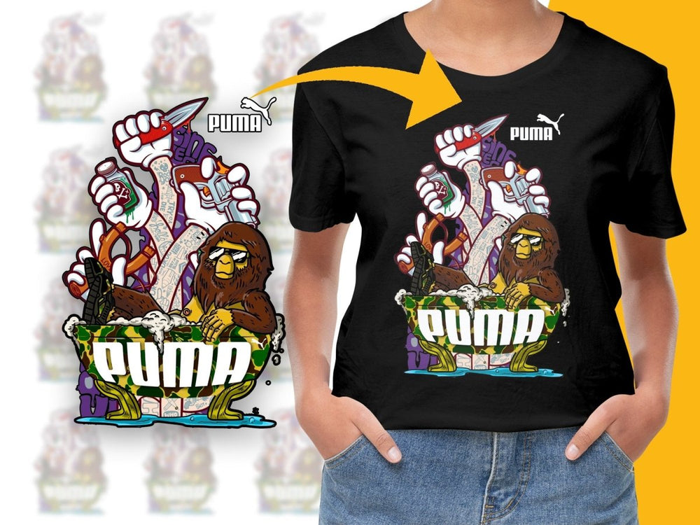 Bold Illustrated Two - Handed Sport Brand Action PNG File - Teepew