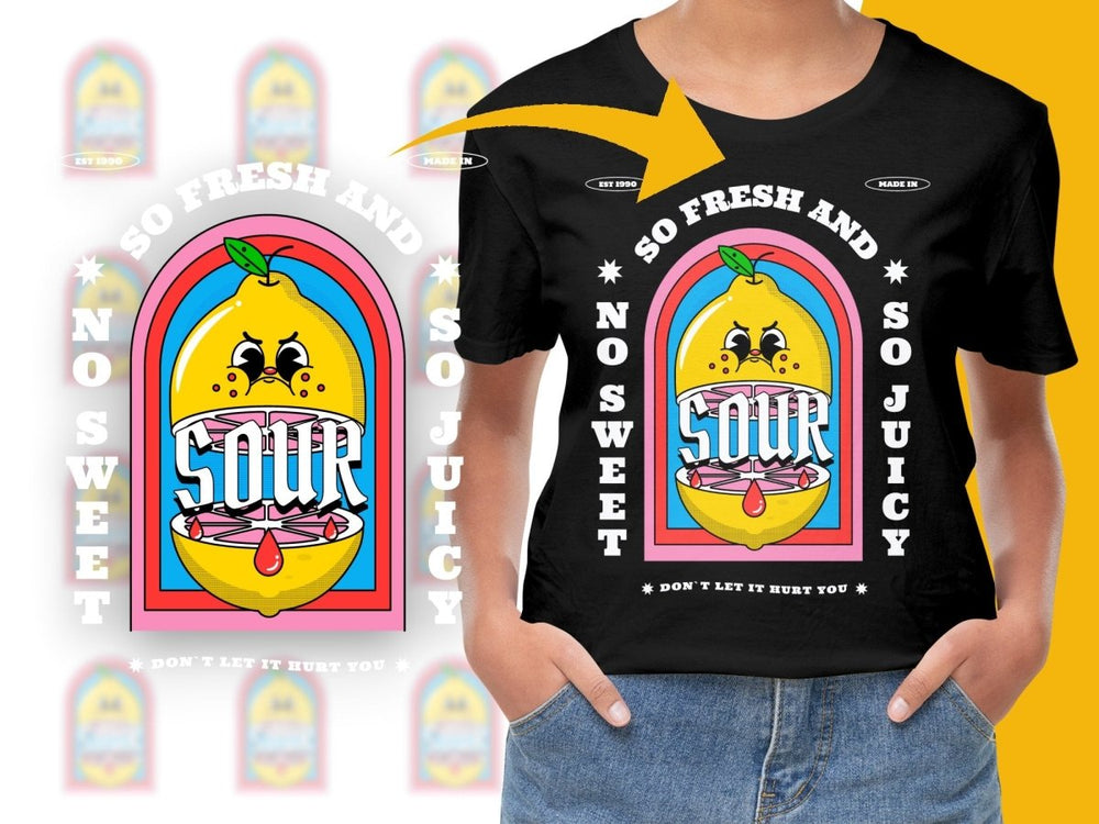 Bold Lemon Sour Graphic Design Distinctive PNG File - Teepew