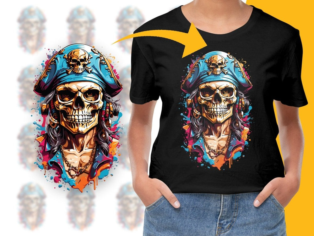 Bold Pirate Skeleton with Skull Hat Graphic PNG File - Teepew