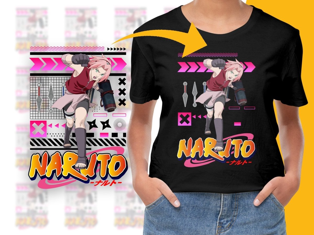 Bold Sakura Anime Style Naruto Theme Graphic PNG File - Teepew