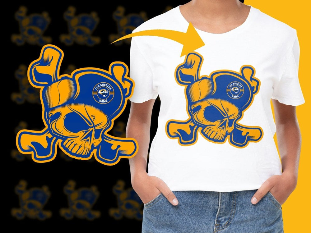 Bold Skull Design Los Angeles Rams Fan PNG File - Teepew