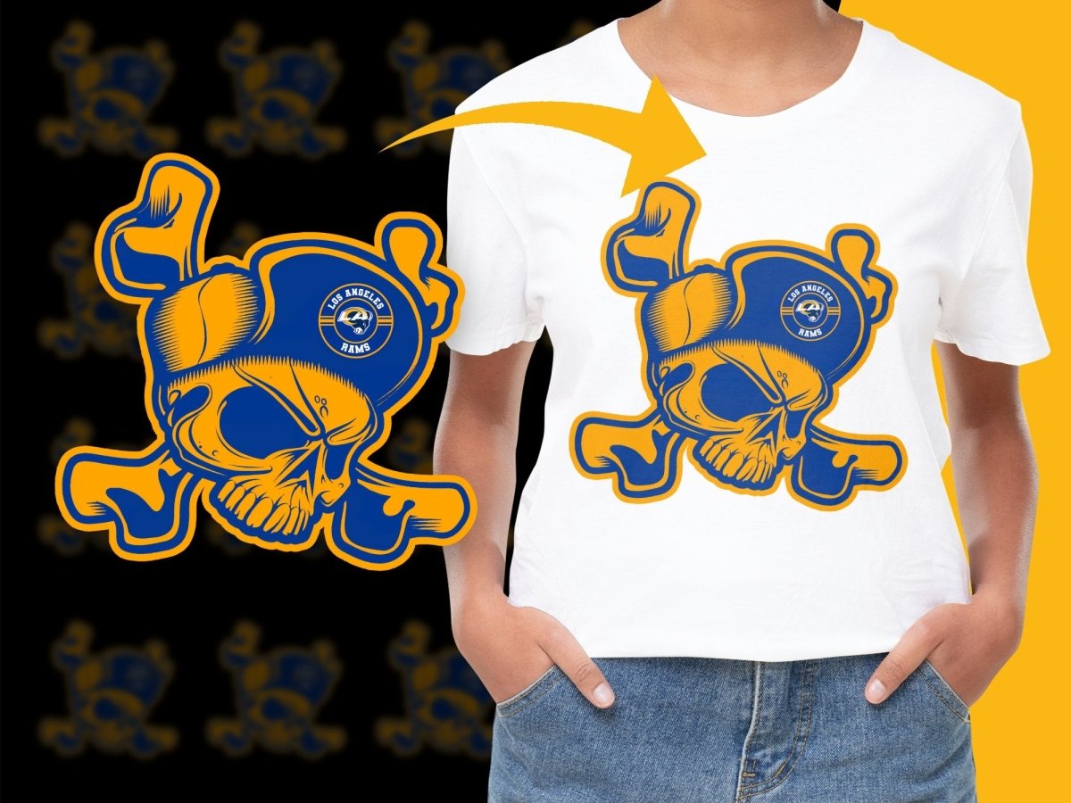 Bold Skull Design Los Angeles Rams Fan PNG File - Teepew