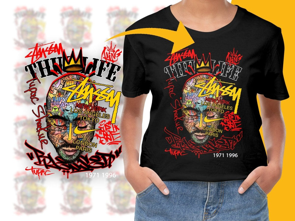 Bold Tupac Shakur Graffiti Style Urban Art PNG File - Teepew