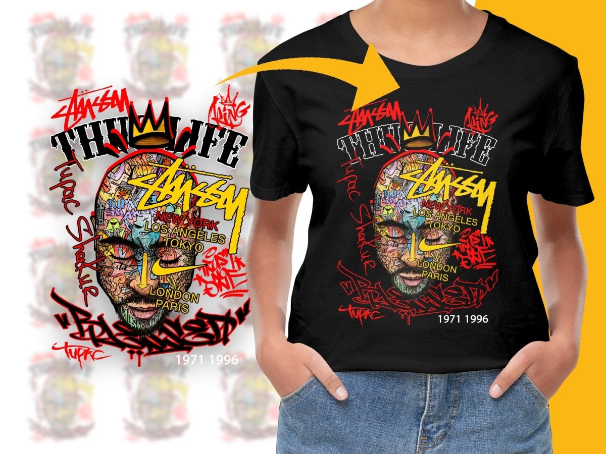Bold Tupac Shakur Graffiti Style Urban Art PNG File - Teepew