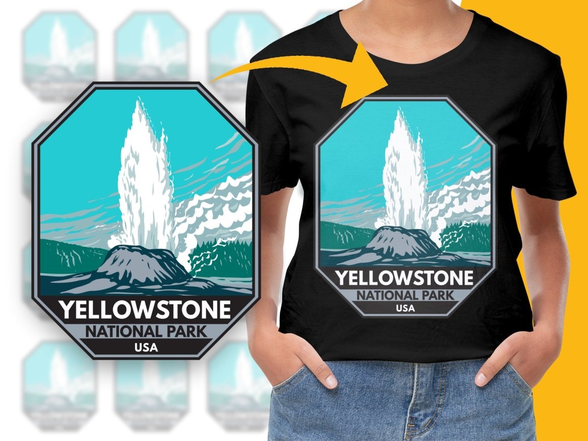 Bold Yellowstone National Park USA Graphic Png Digital Download - Teepew
