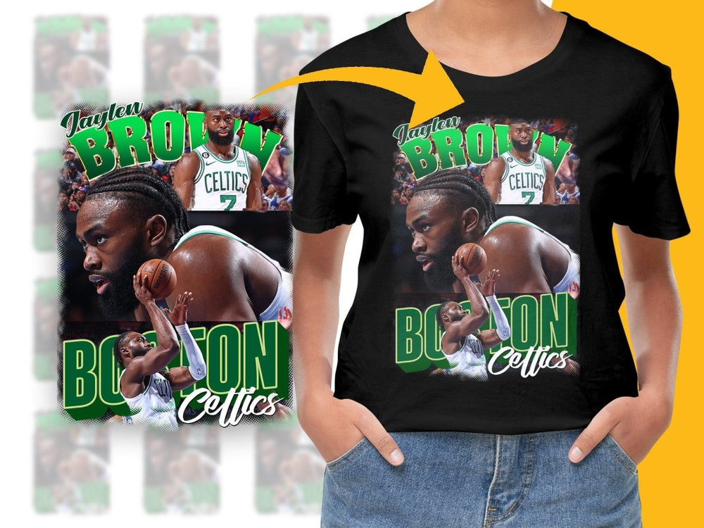 Boston Celtics Jaylen Brown Basketball Superstar Bootleg PNG File - Teepew