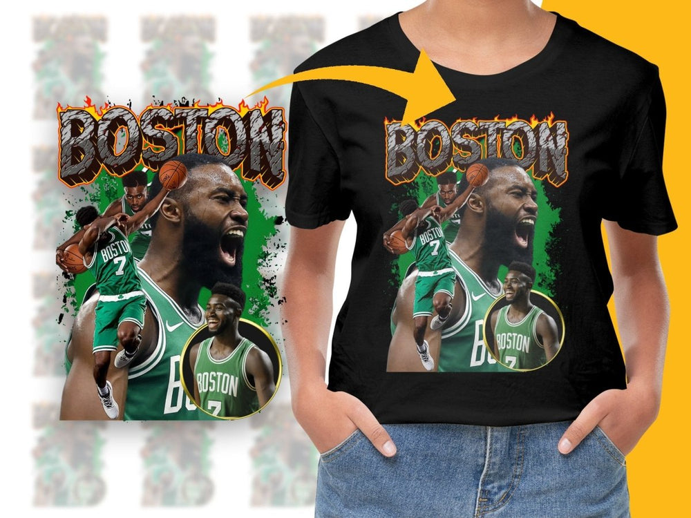 Boston Celtics Jaylen Brown Basketball Superstar Bootleg PNG File - Teepew