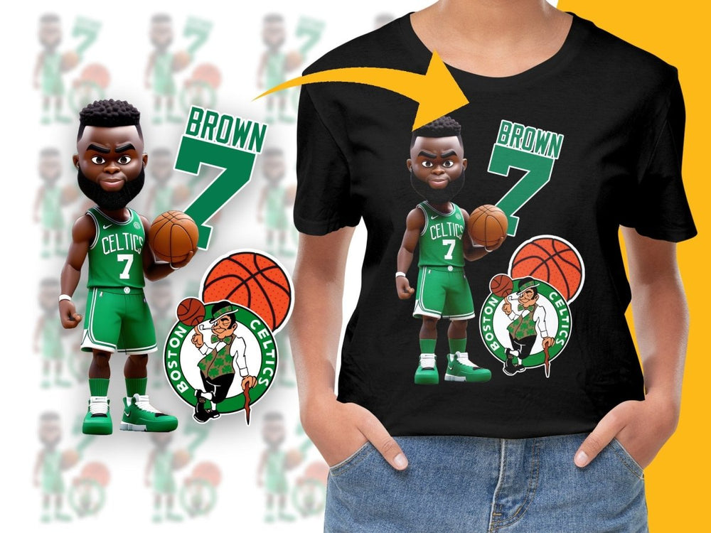 Boston Celtics Jaylen Brown Cartoon Basketball Player PNG File - Teepew