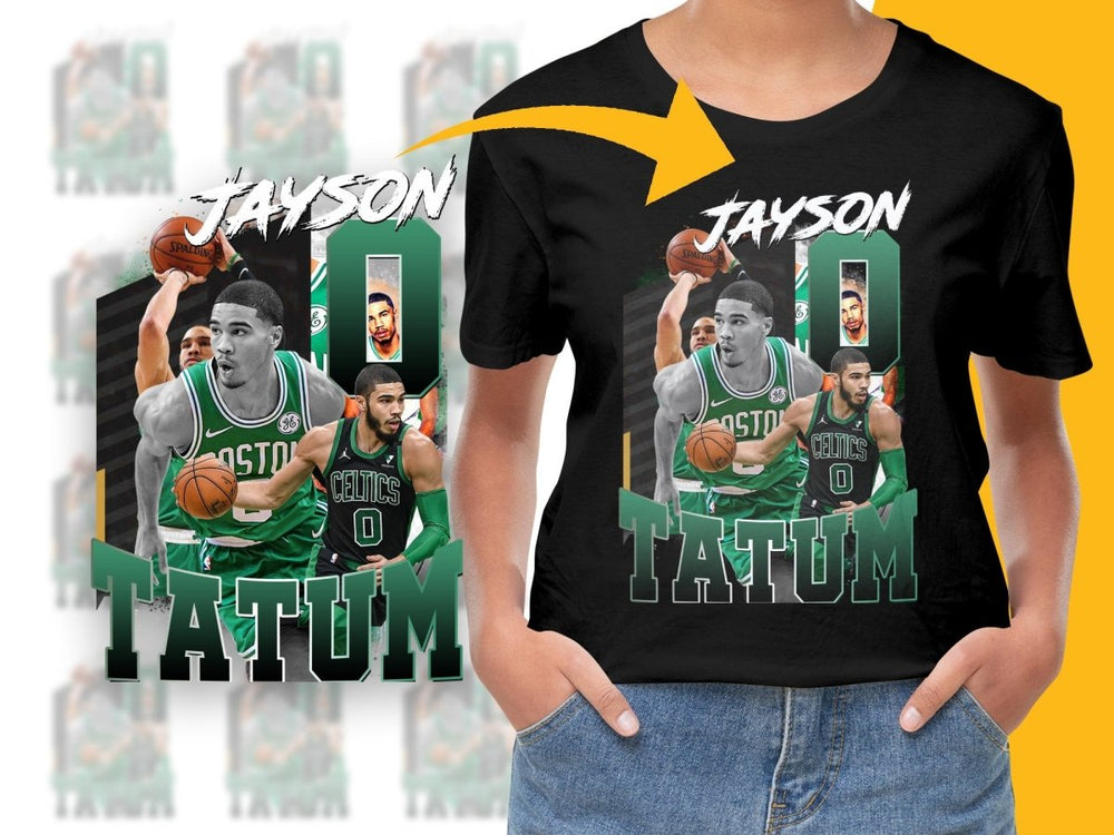 Boston Celtics Jayson Tatum Basketball Superstar Bootleg PNG File - Teepew