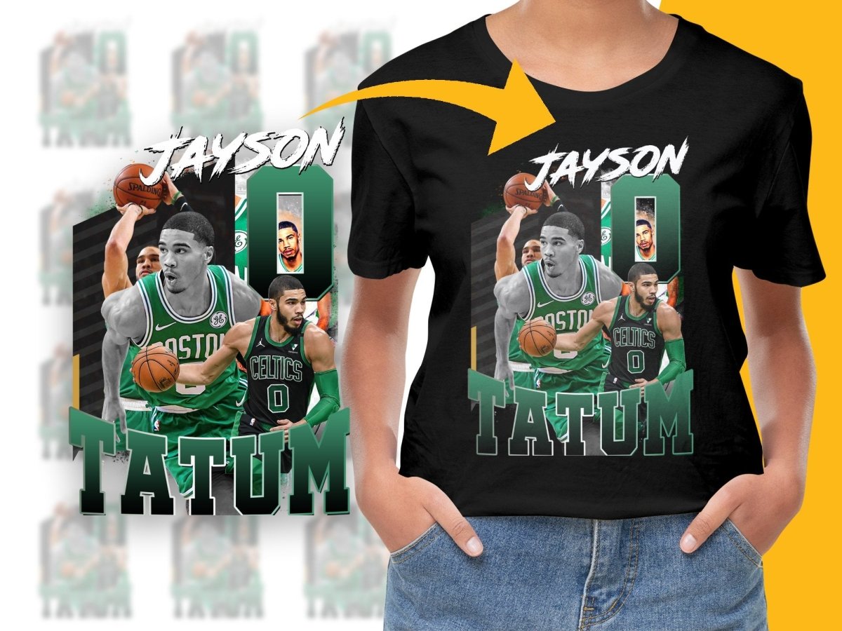 Boston Celtics Jayson Tatum Basketball Superstar Bootleg PNG File - Teepew