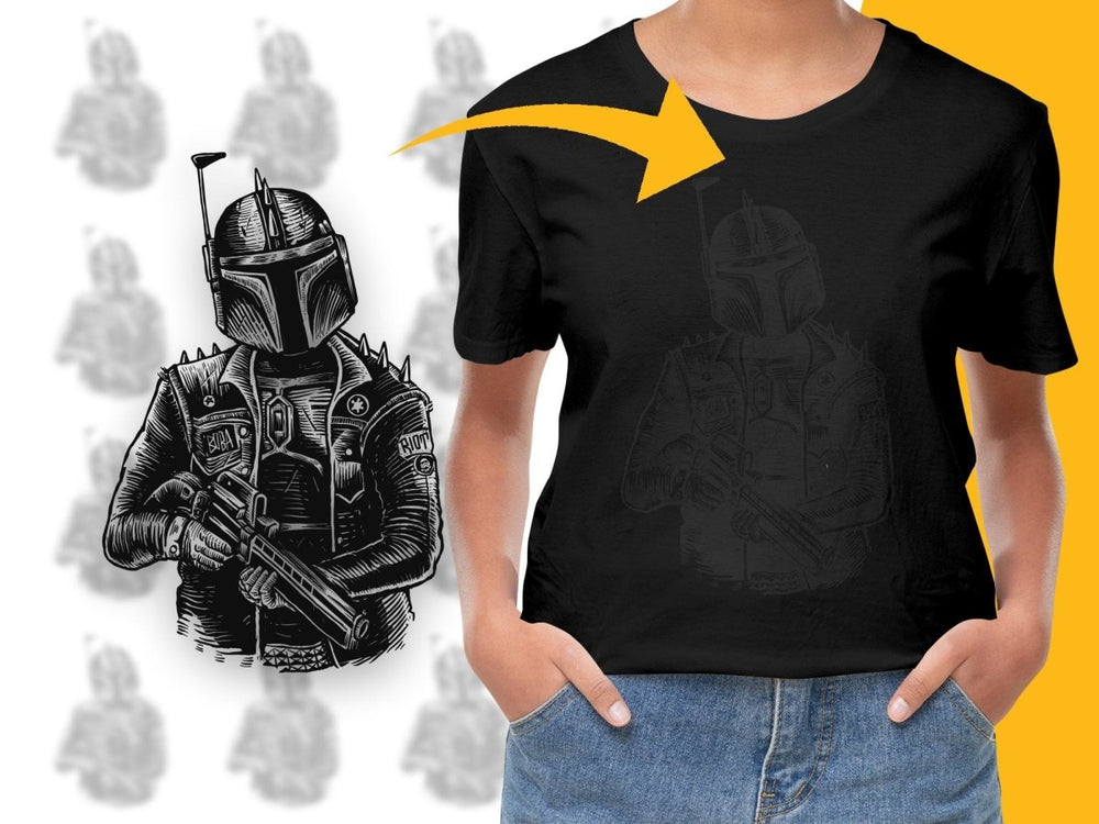 Bounty Hunter with Spiked Armor PNG File - Teepew