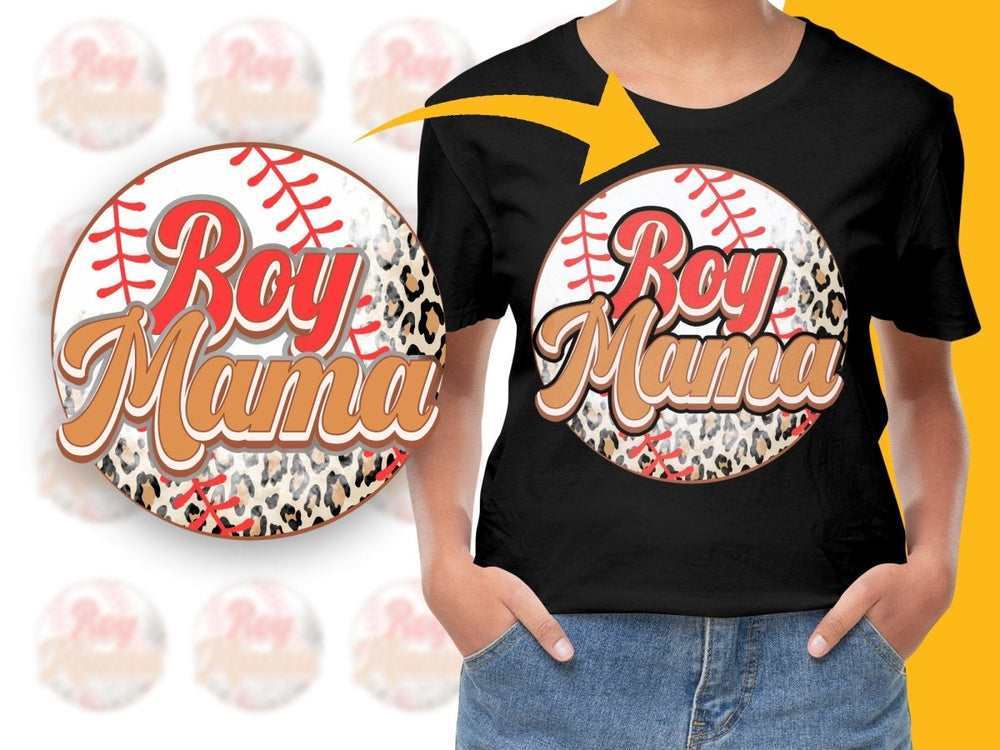 Boy Mama Leopard and Baseball Pattern PNG File - Teepew