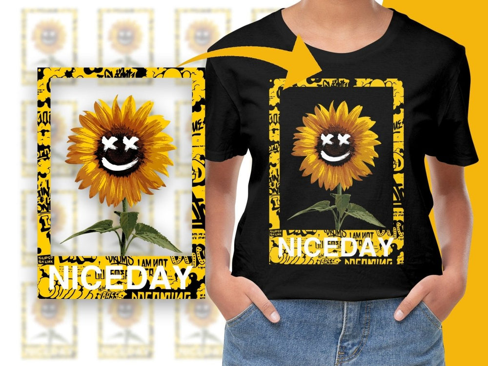 Bright Smiling Sunflower Graphic Design PNG File - Teepew
