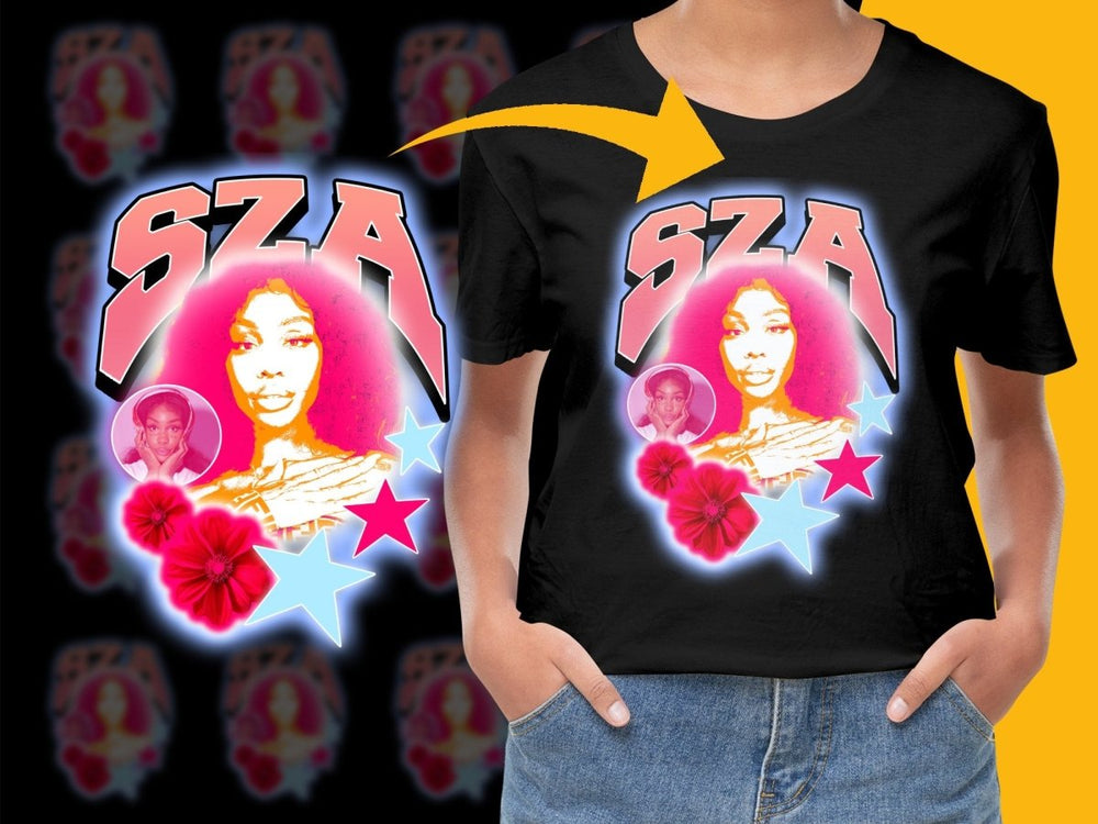 Bright SZA Design Featuring Stars and Flowers PNG File - Teepew