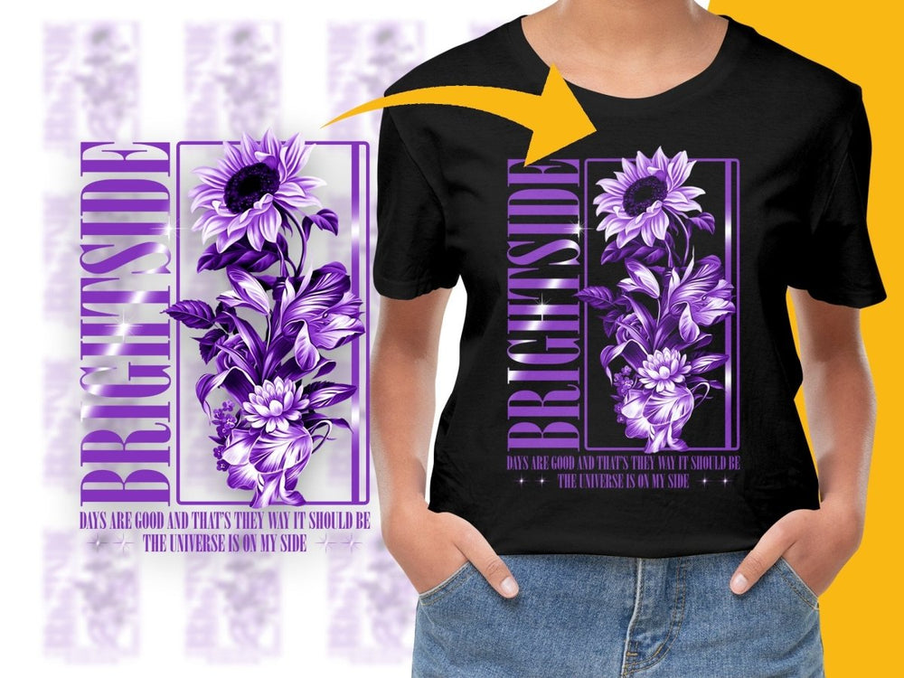 Brightside Sunflower in Purple Graphic PNG File - Teepew