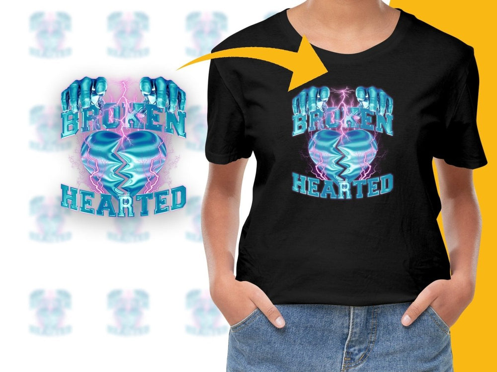 Broken Hearted Electric Blue Lightning Design PNG File - Teepew