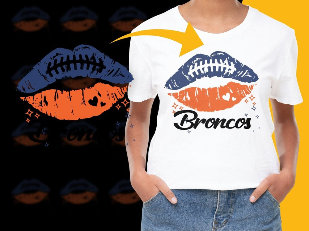 Broncos Football Team Lip Art Graphic PNG File - Teepew