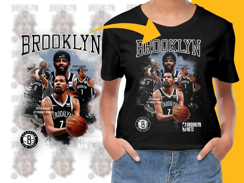 Brooklyn Nets Basketball Team Kevin Durant And Kyrie Irving Bootleg PNG File - Teepew