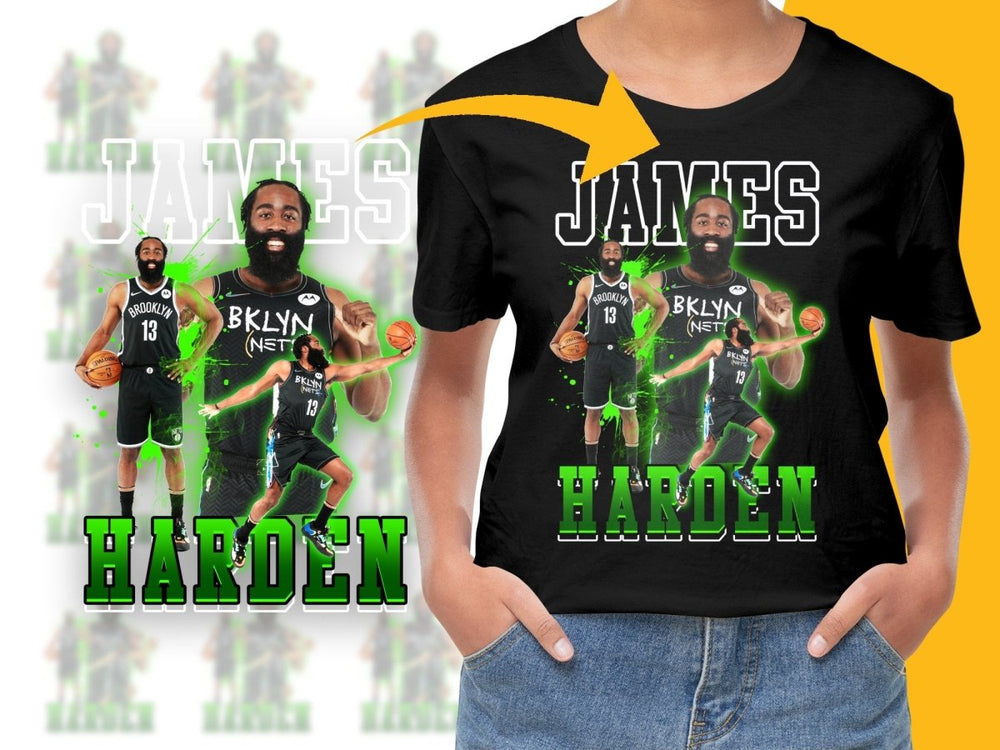 Brooklyn Nets James Harden Basketball Star Bootleg PNG File - Teepew