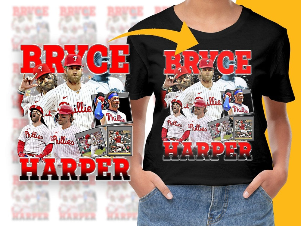 Bryce Harper Iconic Phillies MLB Baseball Bootleg PNG File - Teepew