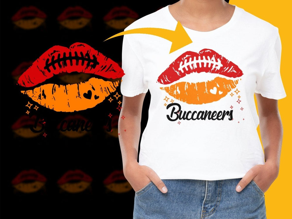 Buccaneers Lip Print Graphic NFL Fan PNG File - Teepew