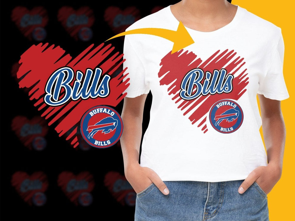 Buffalo Bills Fan Heart Logo Graphic PNG File - Teepew