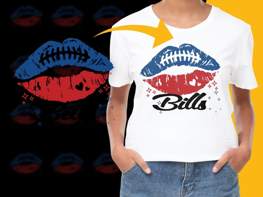 Buffalo Bills Football Themed Women's Lips PNG File - Teepew