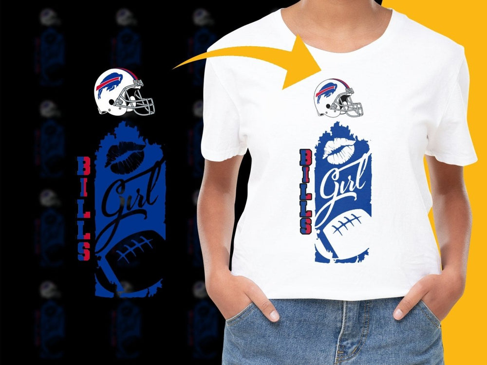 Buffalo Bills Girl Football Fan PNG File - Teepew
