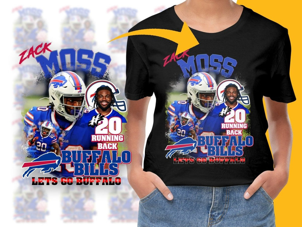 Buffalo Bills Zack Moss Running Back Lets Go Buffalo PNG File - Teepew