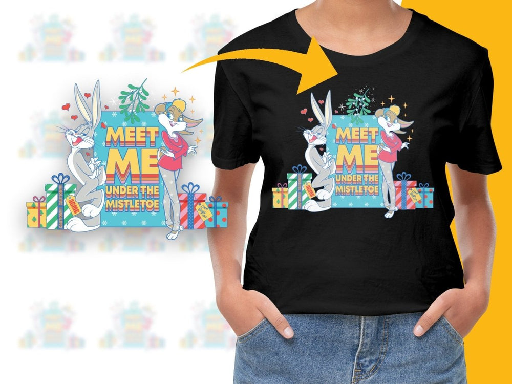 Bugs Bunny and Lola Bunny Meet Me Mistletoe PNG File - Teepew