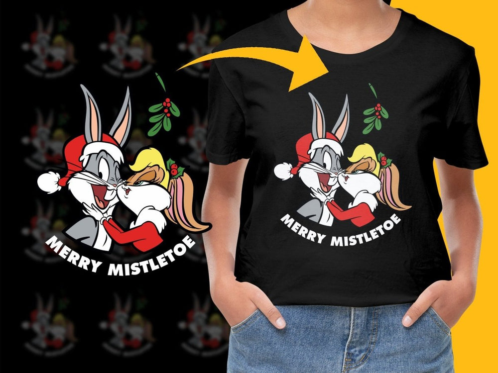 Bugs Bunny and Lola Christmas Kiss Graphic PNG File - Teepew