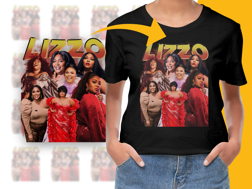 Lizzo Graphic T-Shirt, Vintage Style Pop Music Tee, Women's Fashion Tops, Trendy Concert Apparel