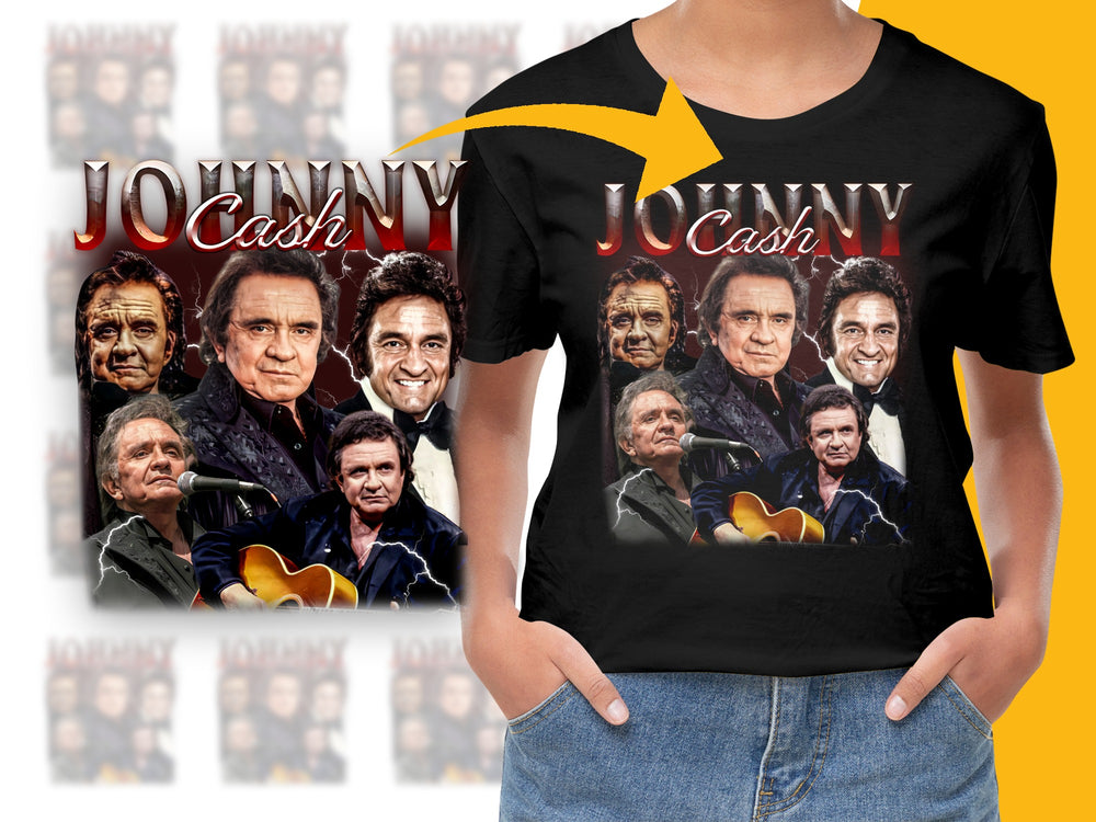 Johnny Cash T-Shirt Vintage Country Music Icon Graphic Tee Unisex Cotton Top