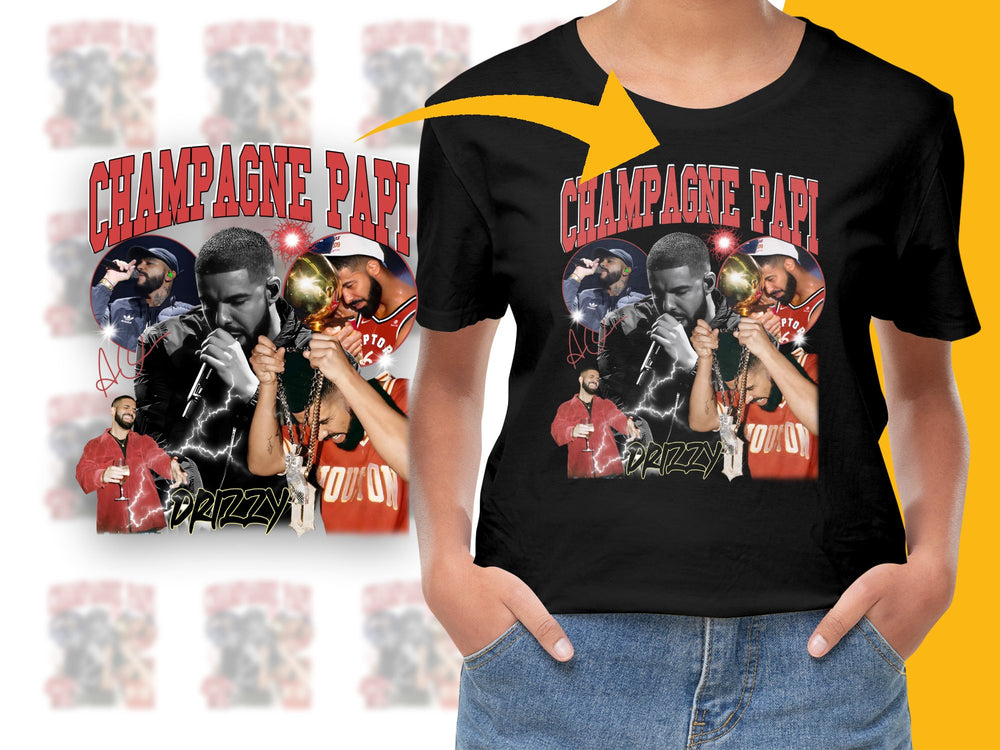 Champagne Papi Fan T-Shirt, Drake Inspired Graphic Tee, Hip Hop Music Apparel, Urban Style Clothing for Concerts and Casual Wear