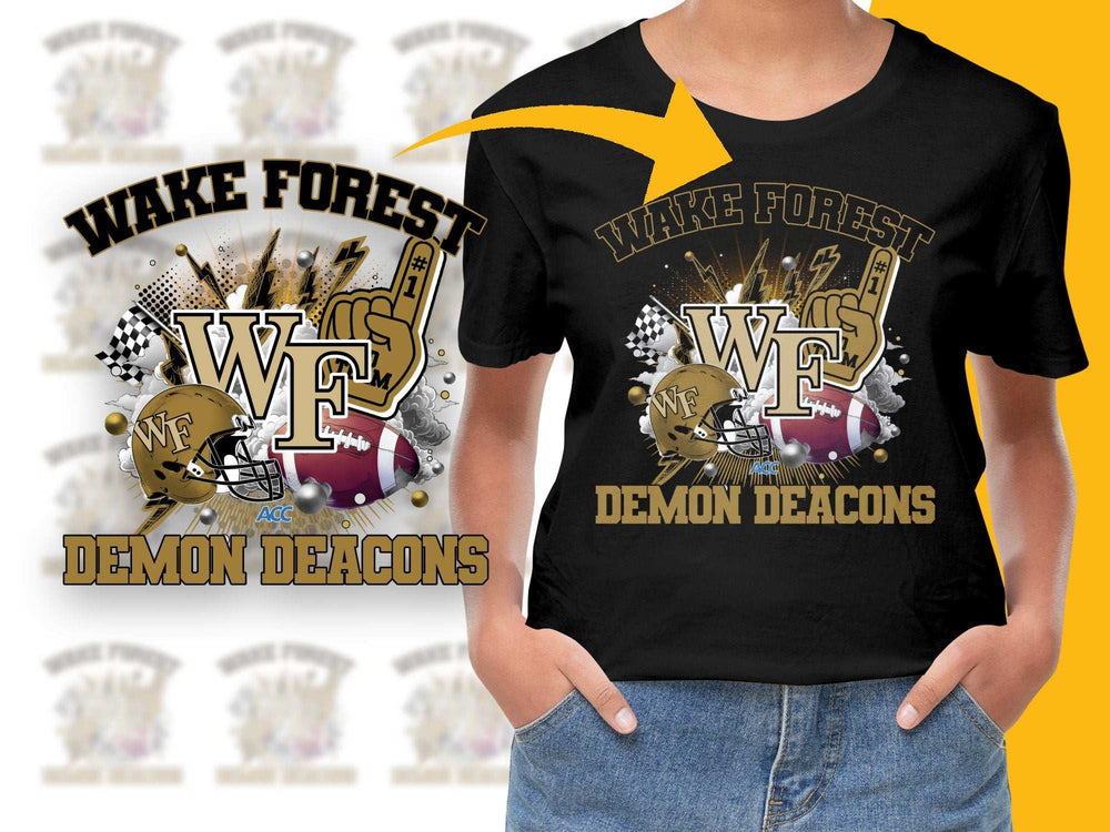 Wake Forest Demon Deacons T-Shirt, College Football Fan Gear, Graphic Tee, Sports Apparel