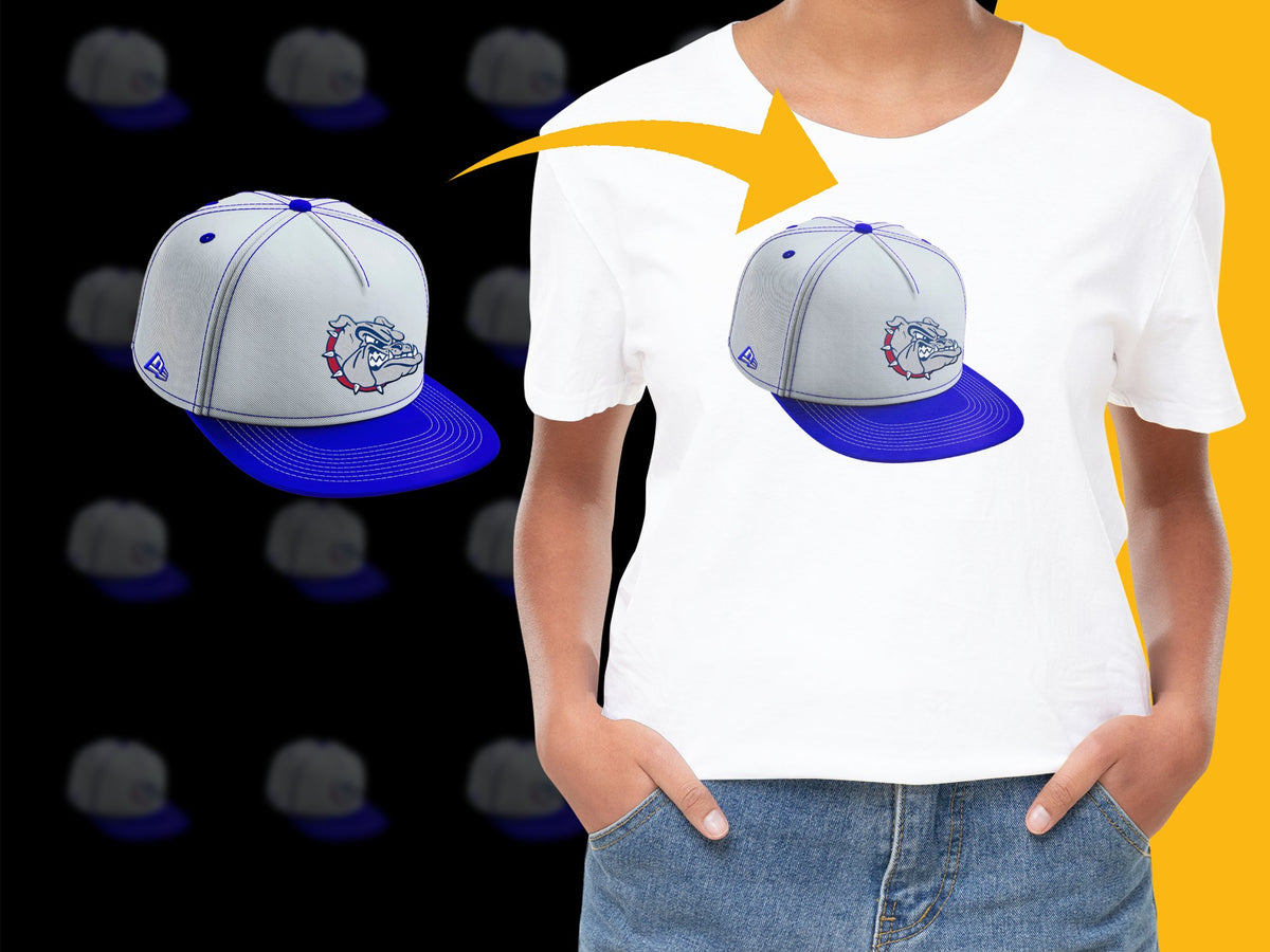 Stylish Grey Snapback Cap and White T-Shirt Combo, Cartoon Dog Graphic, Casual Wear