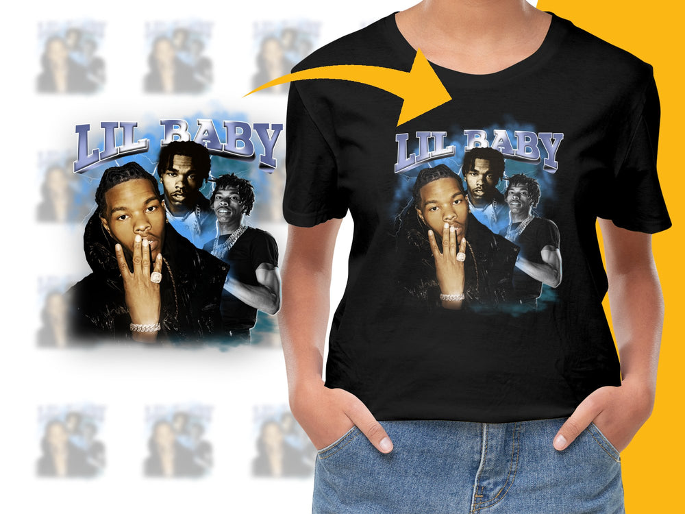 Vintage Inspired Black T-Shirt with Hip Hop Artist Graphic, Retro Music Tee, Trendy Urban Streetwear, Unisex Fashion Top