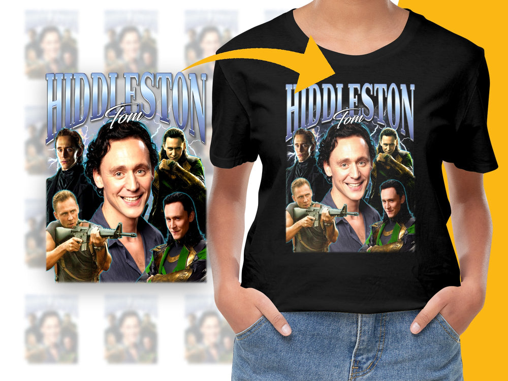 Tom Hiddleston Fan T-Shirt, Loki Collage Graphic, Actor Inspired Tee, Movie Characters, Unisex Clothing