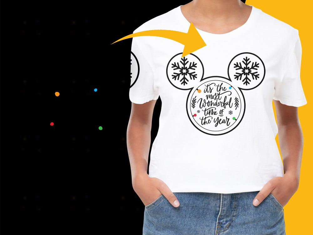 Disney Mickey Mouse Christmas T-Shirt, It's the Most Wonderful Time of Year, Holiday Graphic Tee, Unisex Adult Clothing