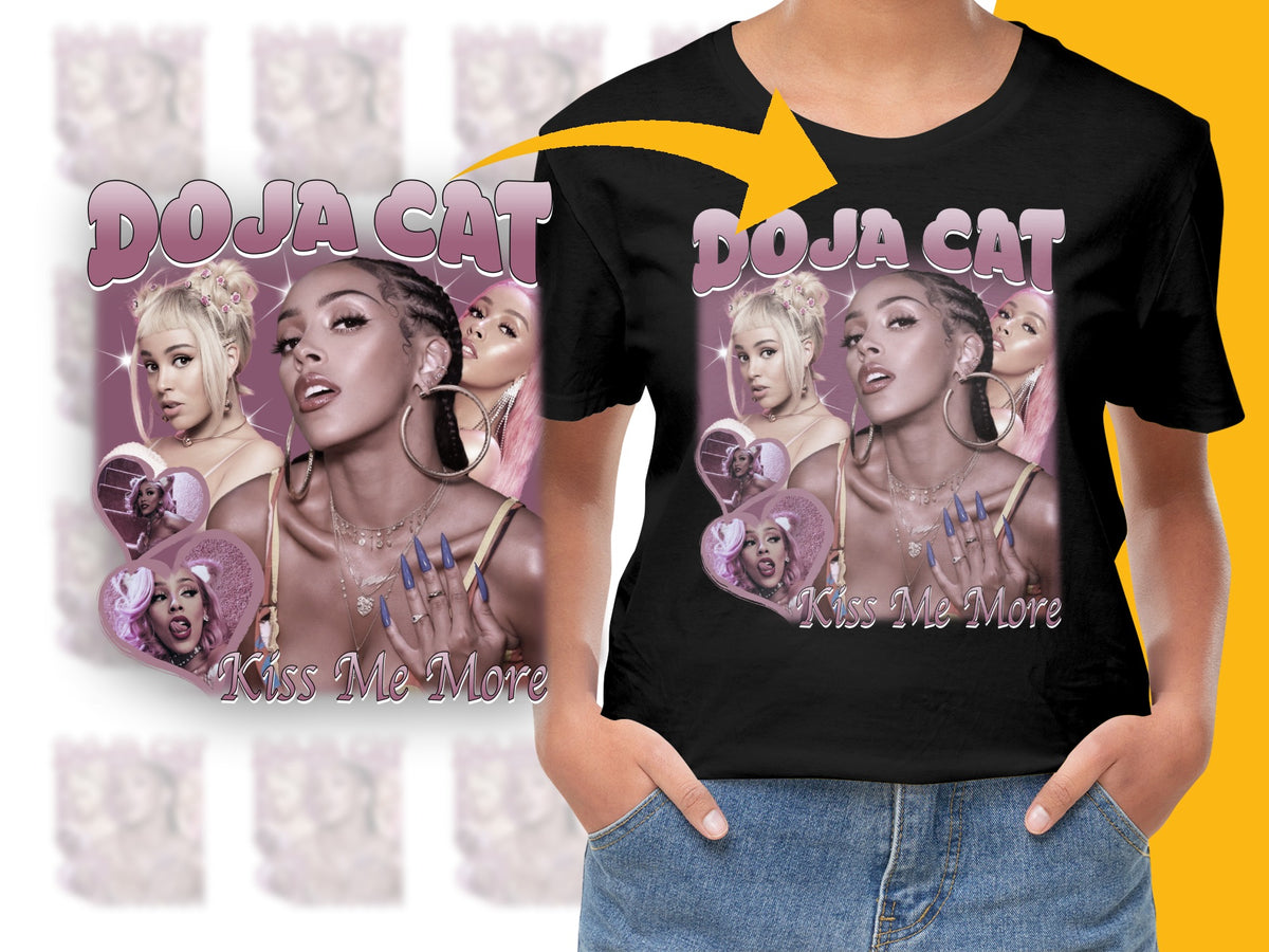 Doja Cat Kiss Me More Inspired Graphic T-Shirt, Pop Music Fan Merch, Trendy Artist Tee
