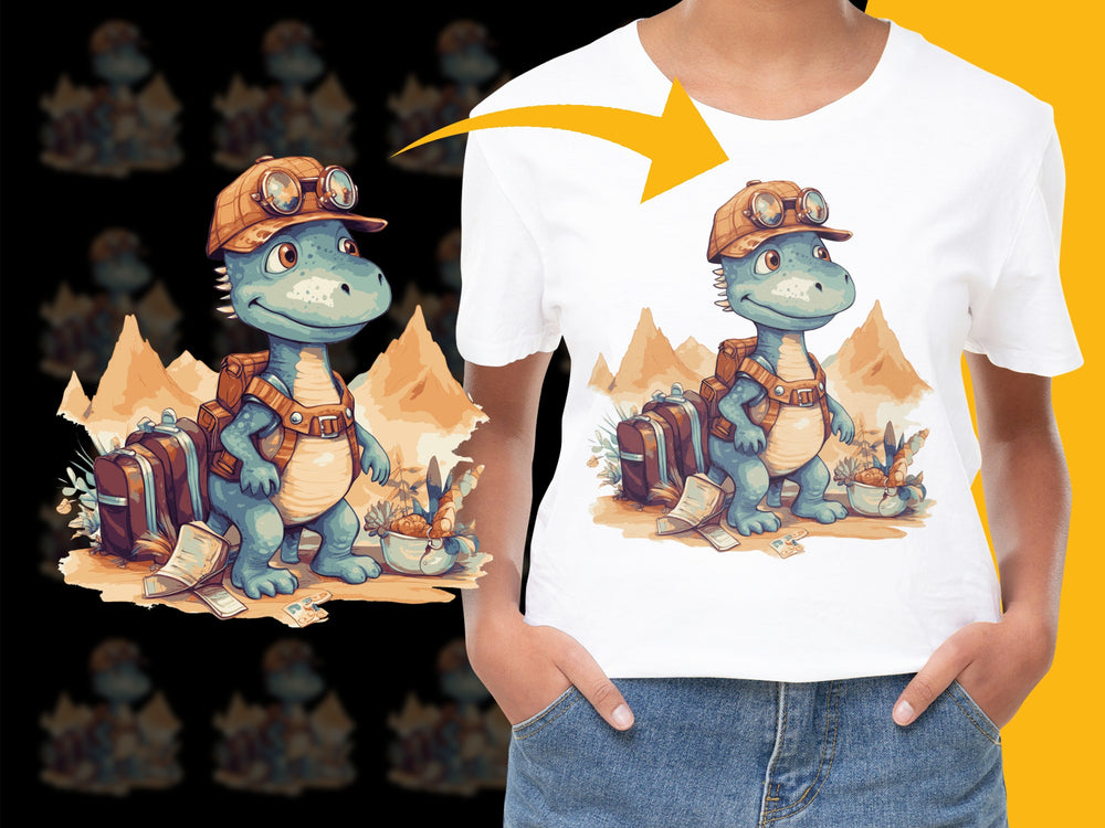 Cute Dinosaur Explorer T-Shirt, Kids Adventure Graphic Tee, Boys and Girls Casual Shirt