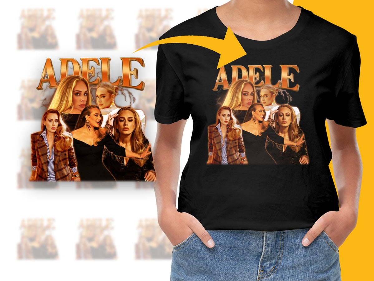 Adele Fan T-Shirt, Multiple Poses Graphic Tee, Music Artist Inspired Shirt, Women's Fashion Top, Gift Idea for Music Lovers