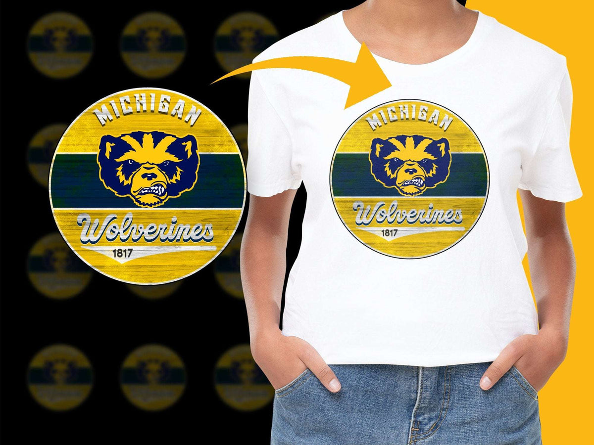 Michigan Wolverines T-Shirt, Vintage College Logo, 1817 Design, Fan Apparel, Sports Tee
