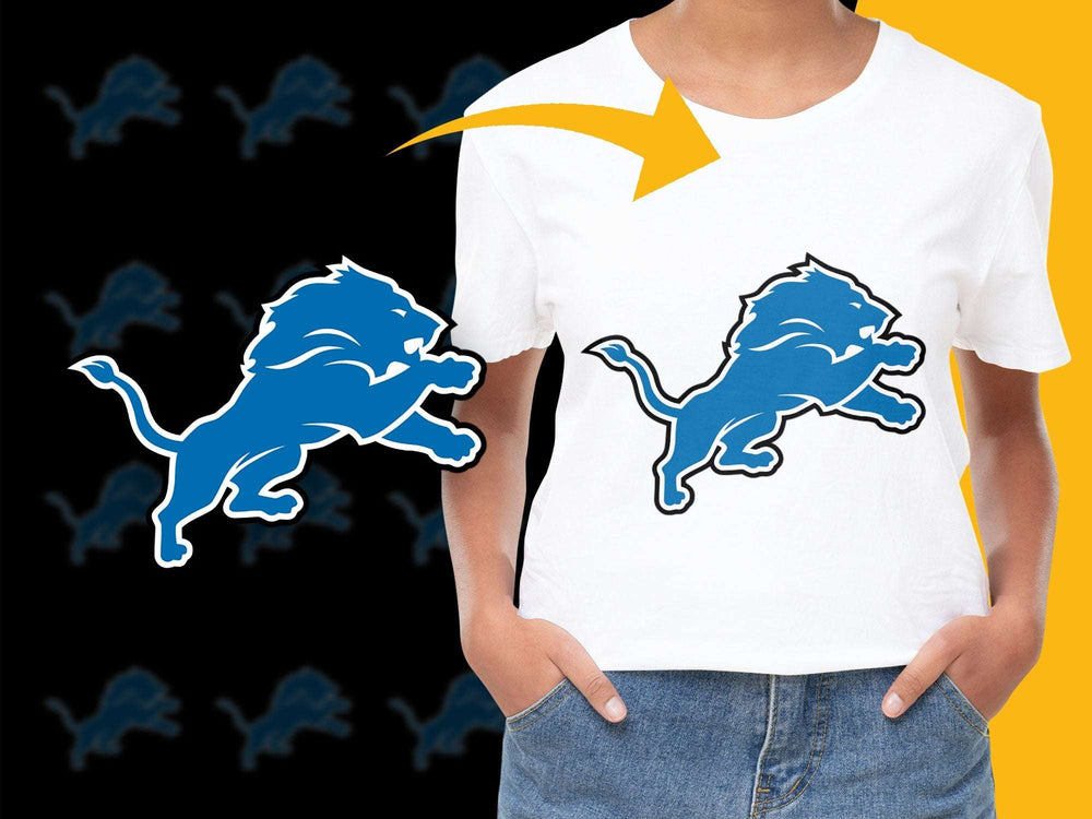 Graphic Lion T-Shirt, Unisex Blue Lion Print Tee, Casual Summer Shirt, Animal Design Top for All Ages
