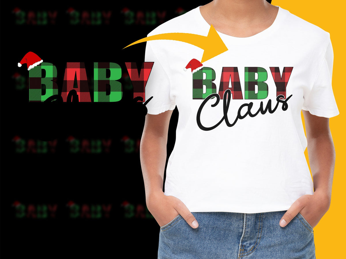 Baby Claws Funny Christmas T-Shirt, Holiday Graphic Tee, Cute Santa Hat, Unisex Kids Fashion Shirt
