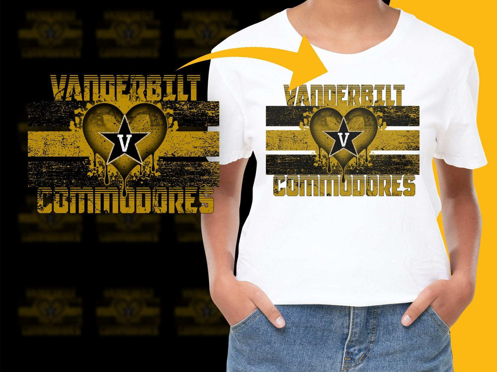 Vanderbilt Commodores T-Shirt, College Sports Apparel, Fan Merchandise, Yellow Black Design